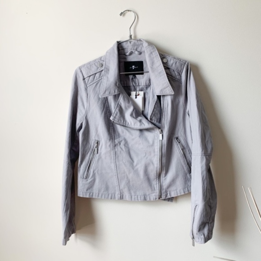 NWT 7 For All Mankind Motto Jacket sz S in Grey